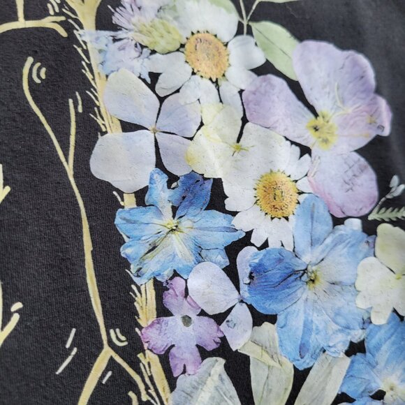 Brain Anatomy T Shirt Medical Mental Health Awareness Pressed Flower Art - Picture 3 of 9